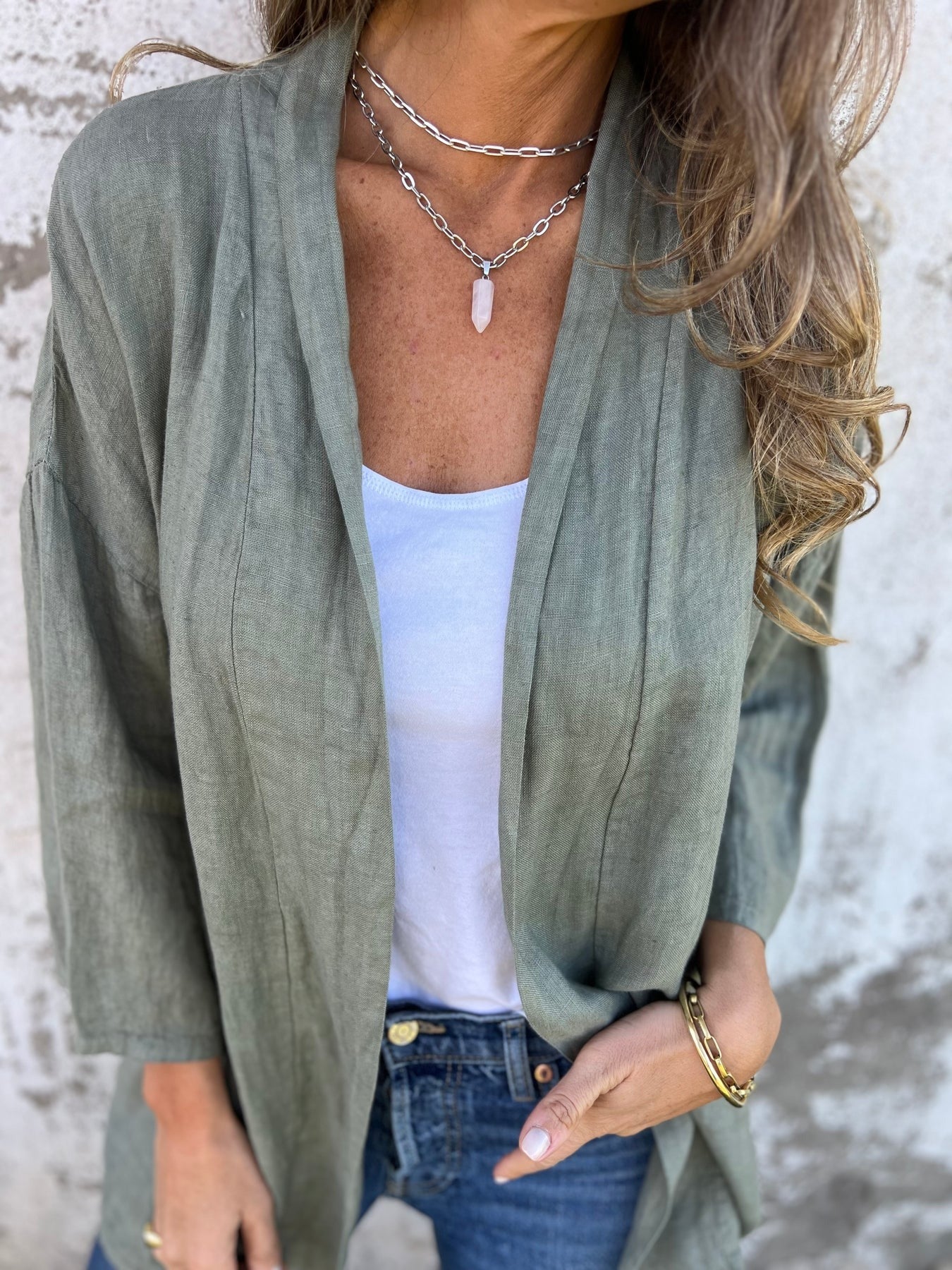 Ruffled Linen Vest