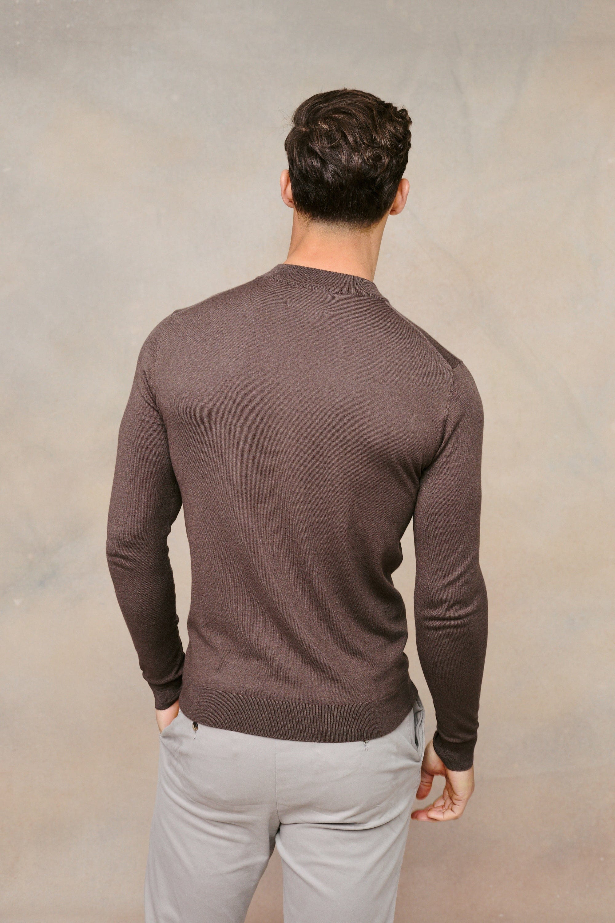 Brown Noah Lightweight Crew Neck Sweater