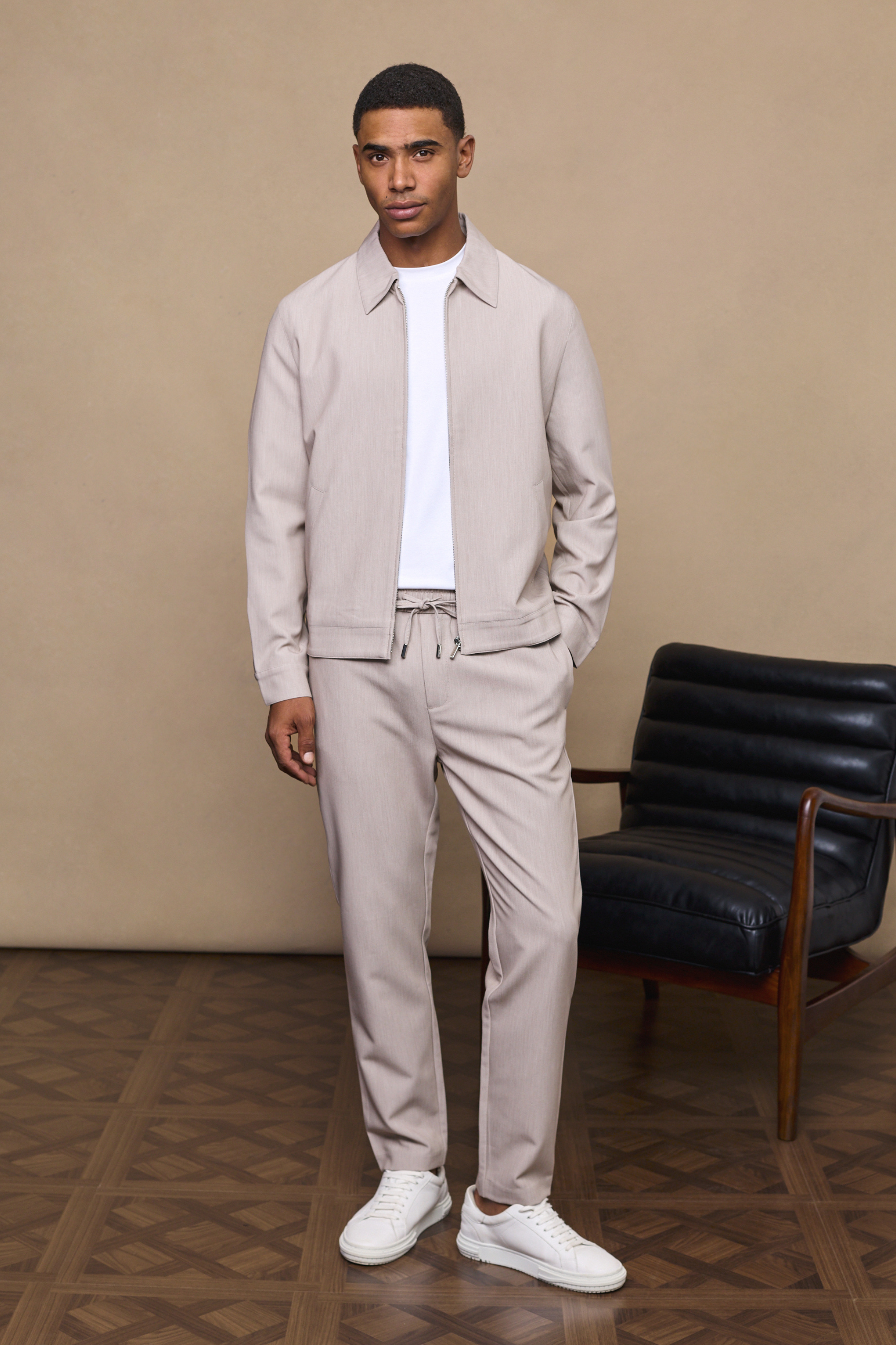 Emilio Casual Tapered Pants - Oatmeal Marl