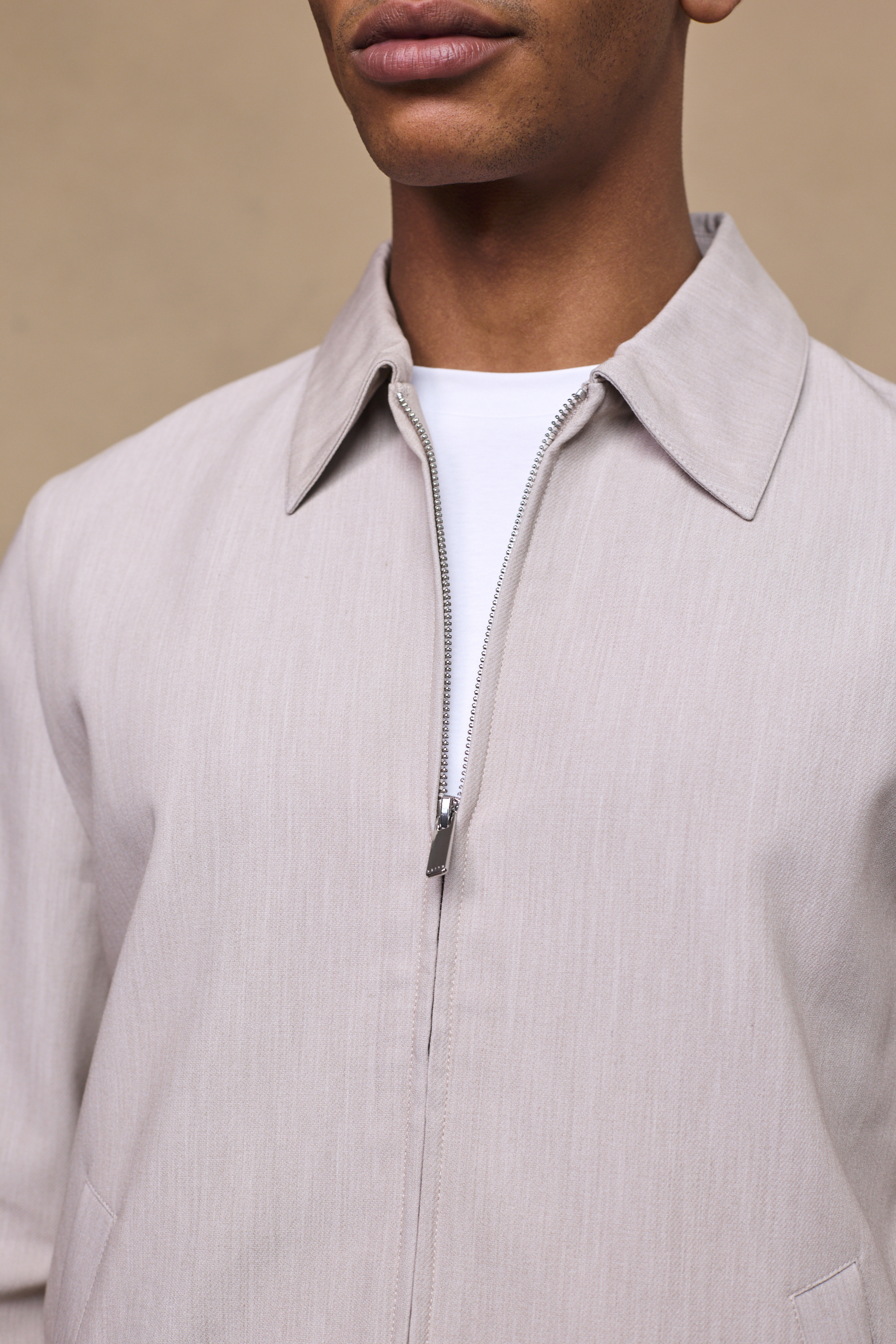 Emilio Oatmeal Marl Zip-Up Jacket