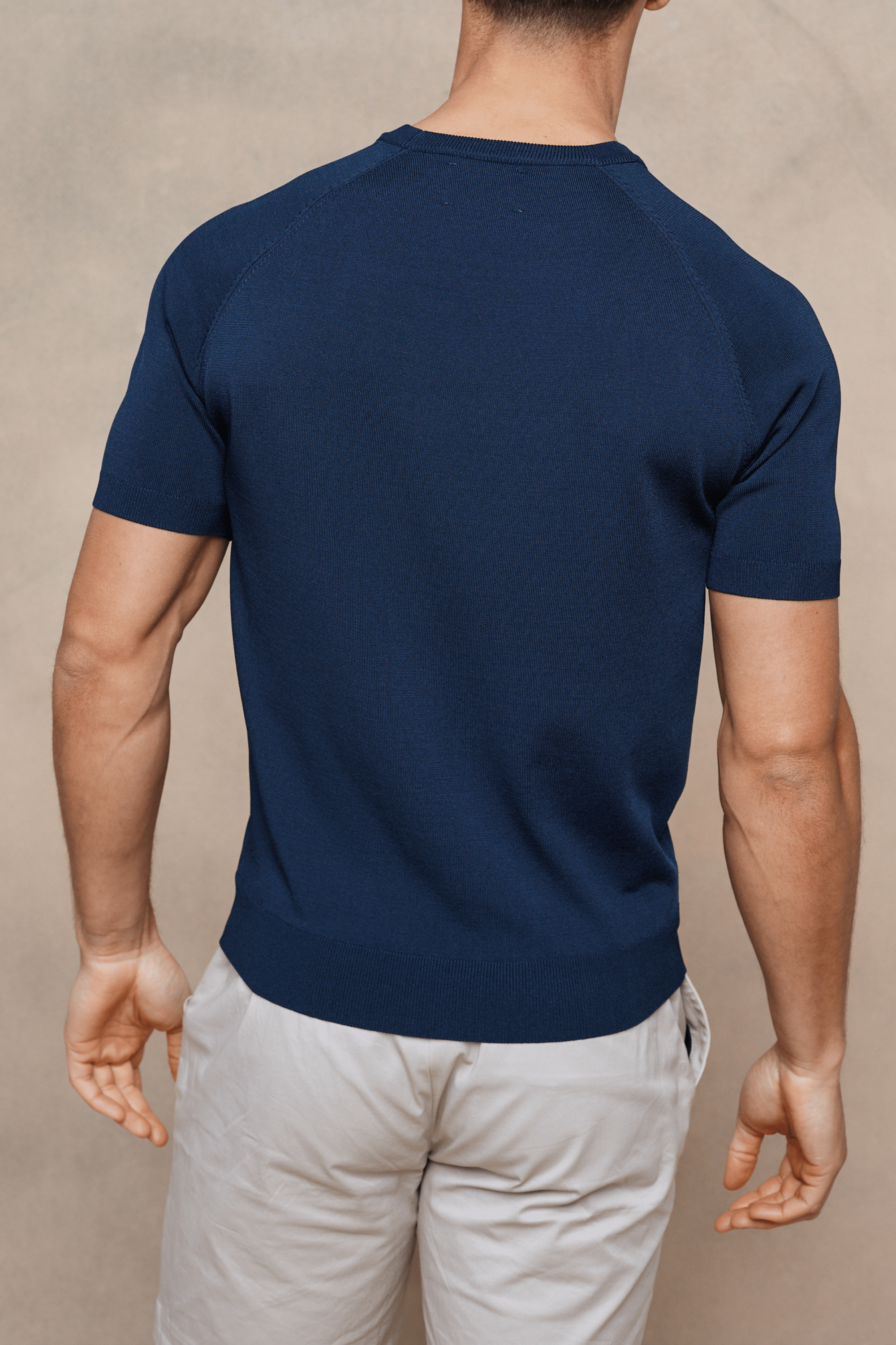 Midnight Blue Riera Knit Crew Neck Tee