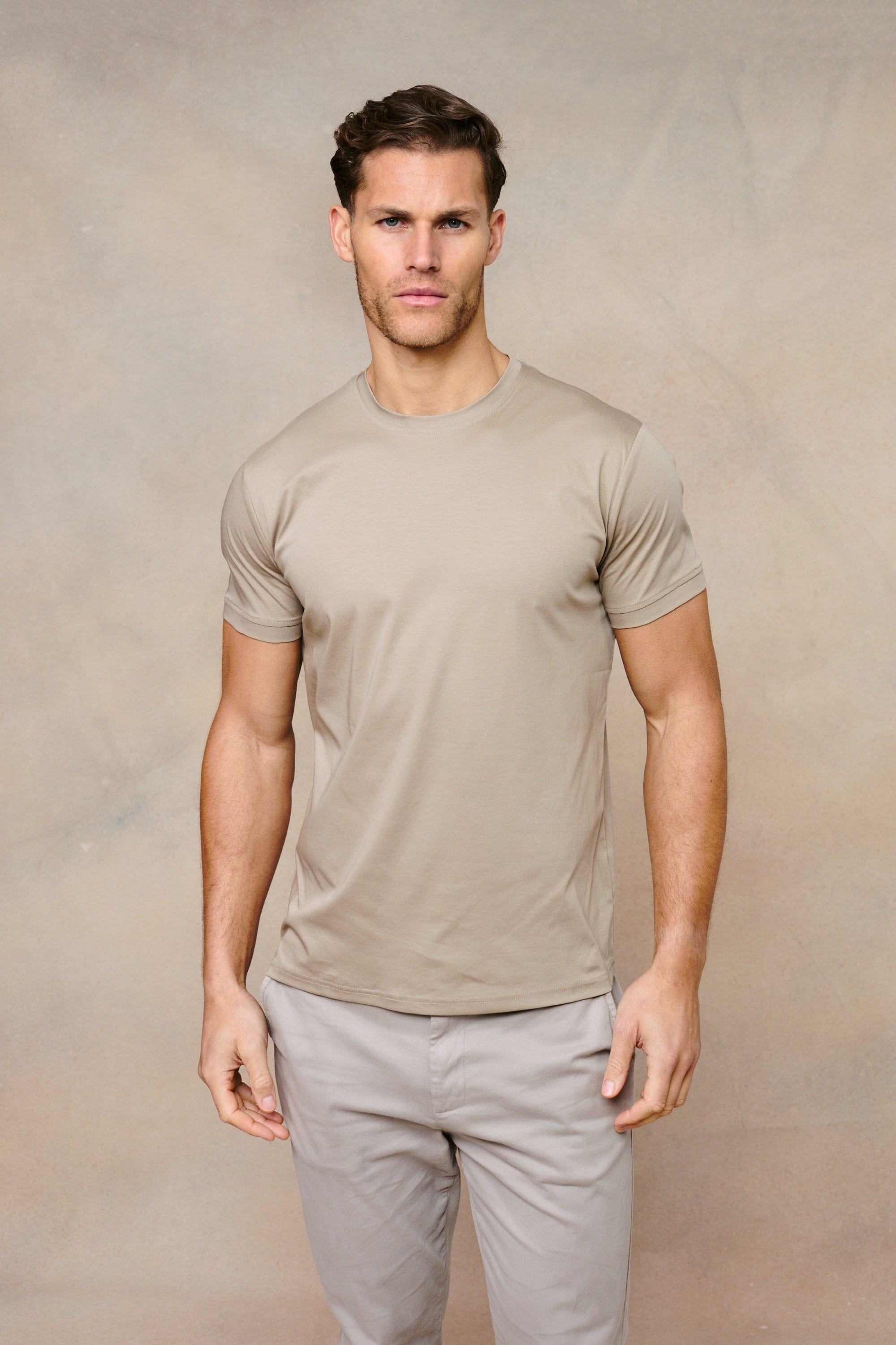 Premium Mercerized T-Shirt - Sand