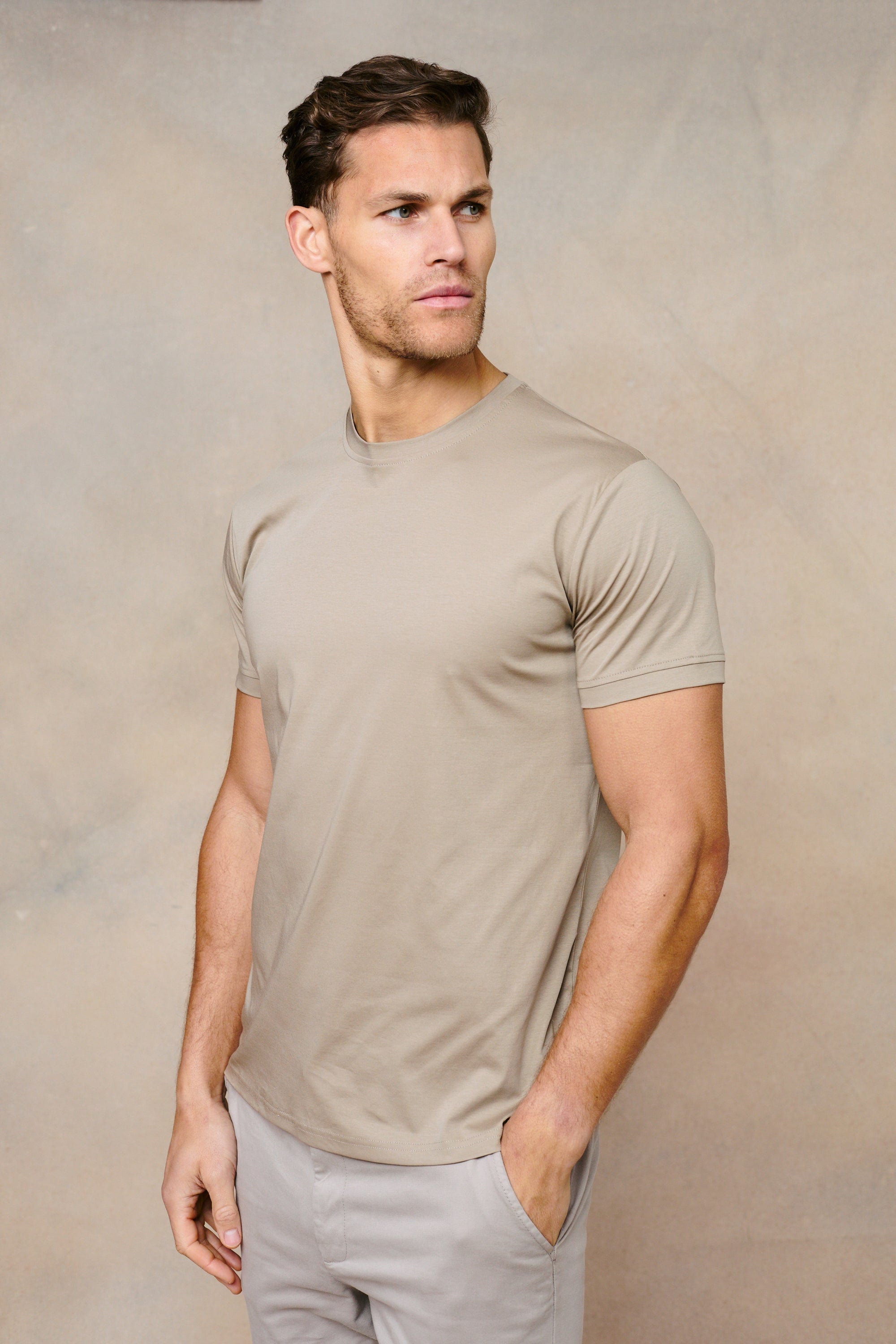 Premium Mercerized T-Shirt - Sand
