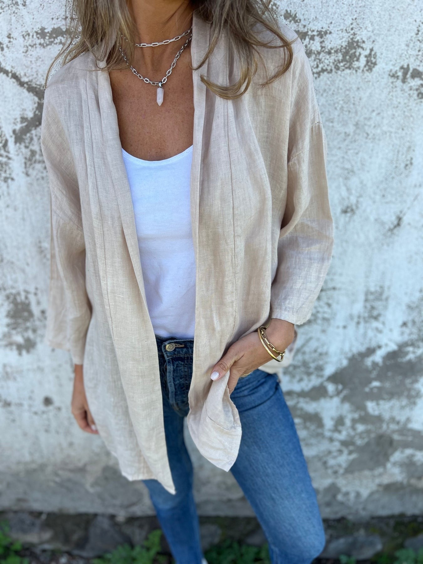 Ruffled Linen Vest