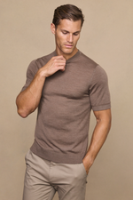 Cedric Brown Marl Fine Knit T-Shirt 3