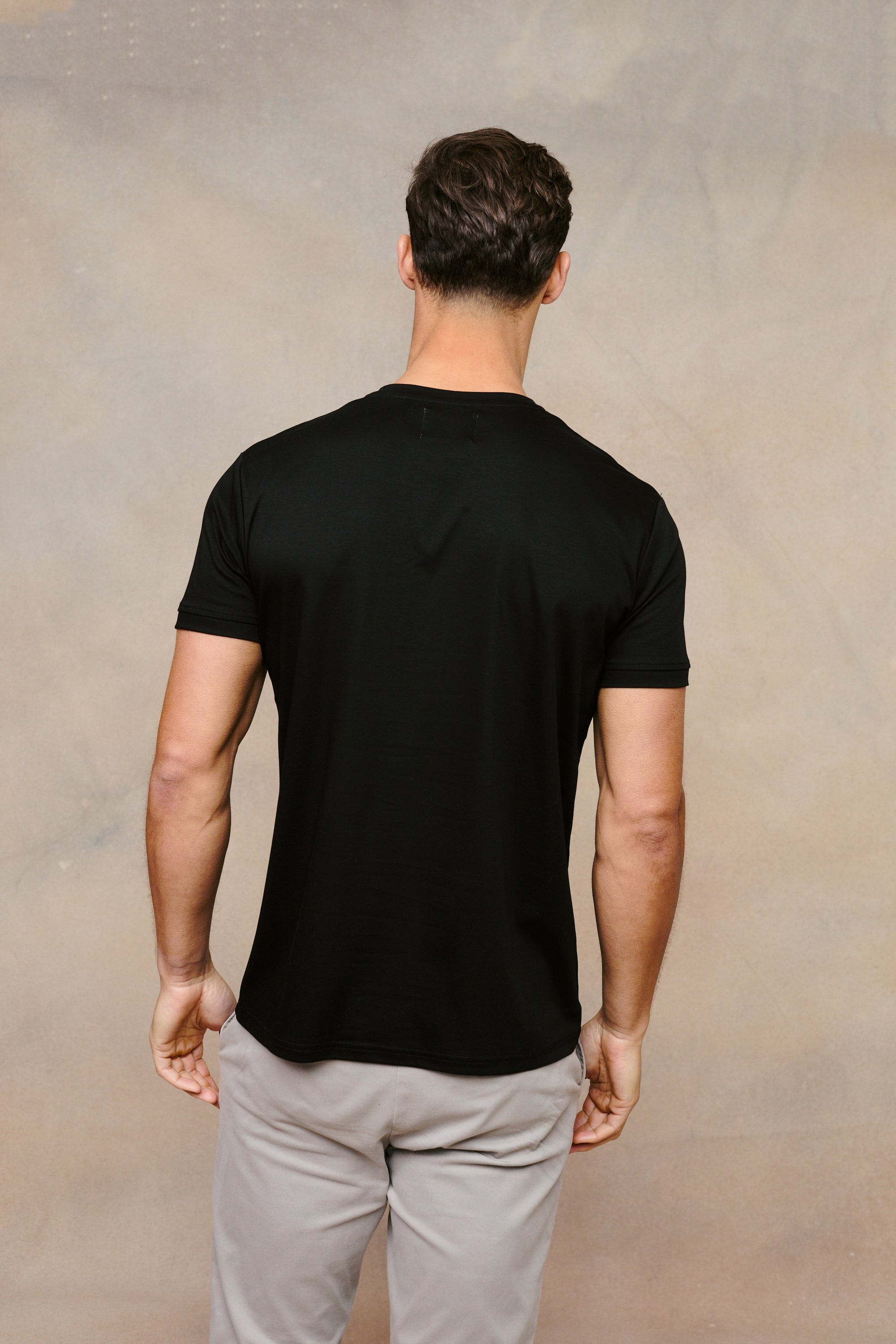 Premium Mercerized Cotton Black T-Shirt | Slim Fit Crew Neck Tee