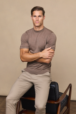 Cedric Brown Marl Fine Knit T-Shirt 4