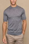 Cedric Grey Marl Fine Knit T-Shirt