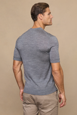 Cedric Grey Marl Fine Knit T-Shirt 3