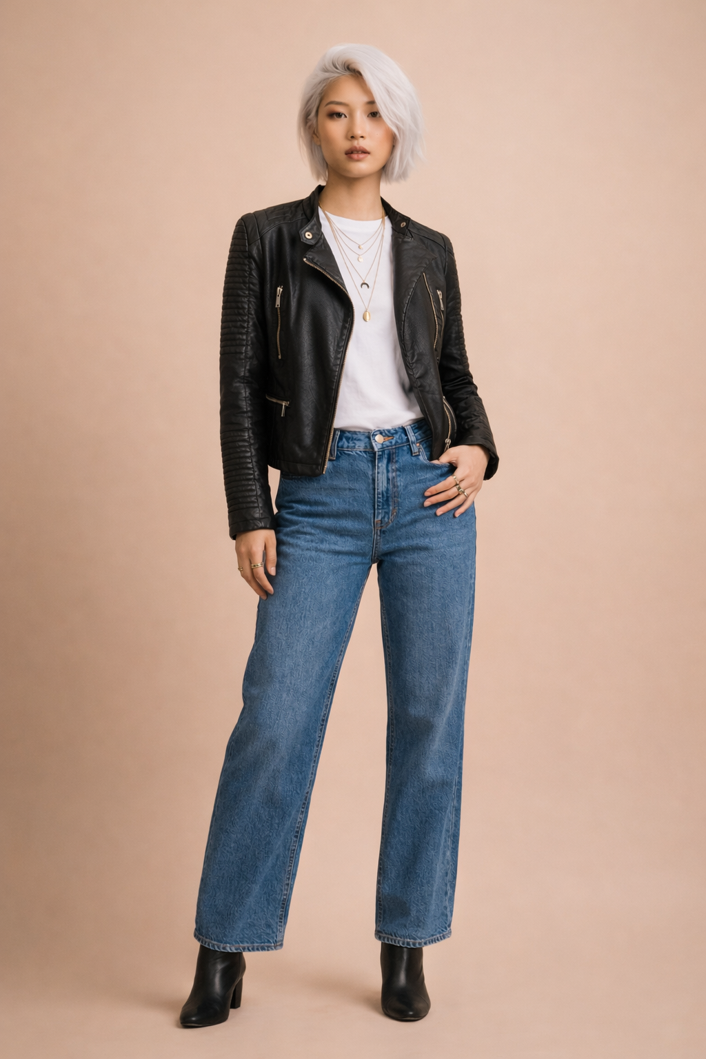 Deliane Leather Jacket - Black