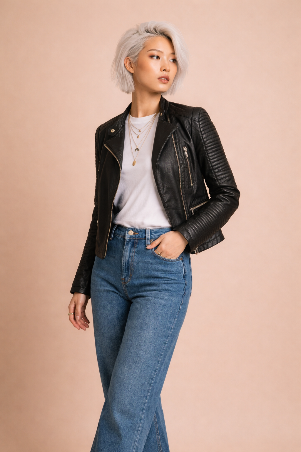 Deliane Leather Jacket - Black