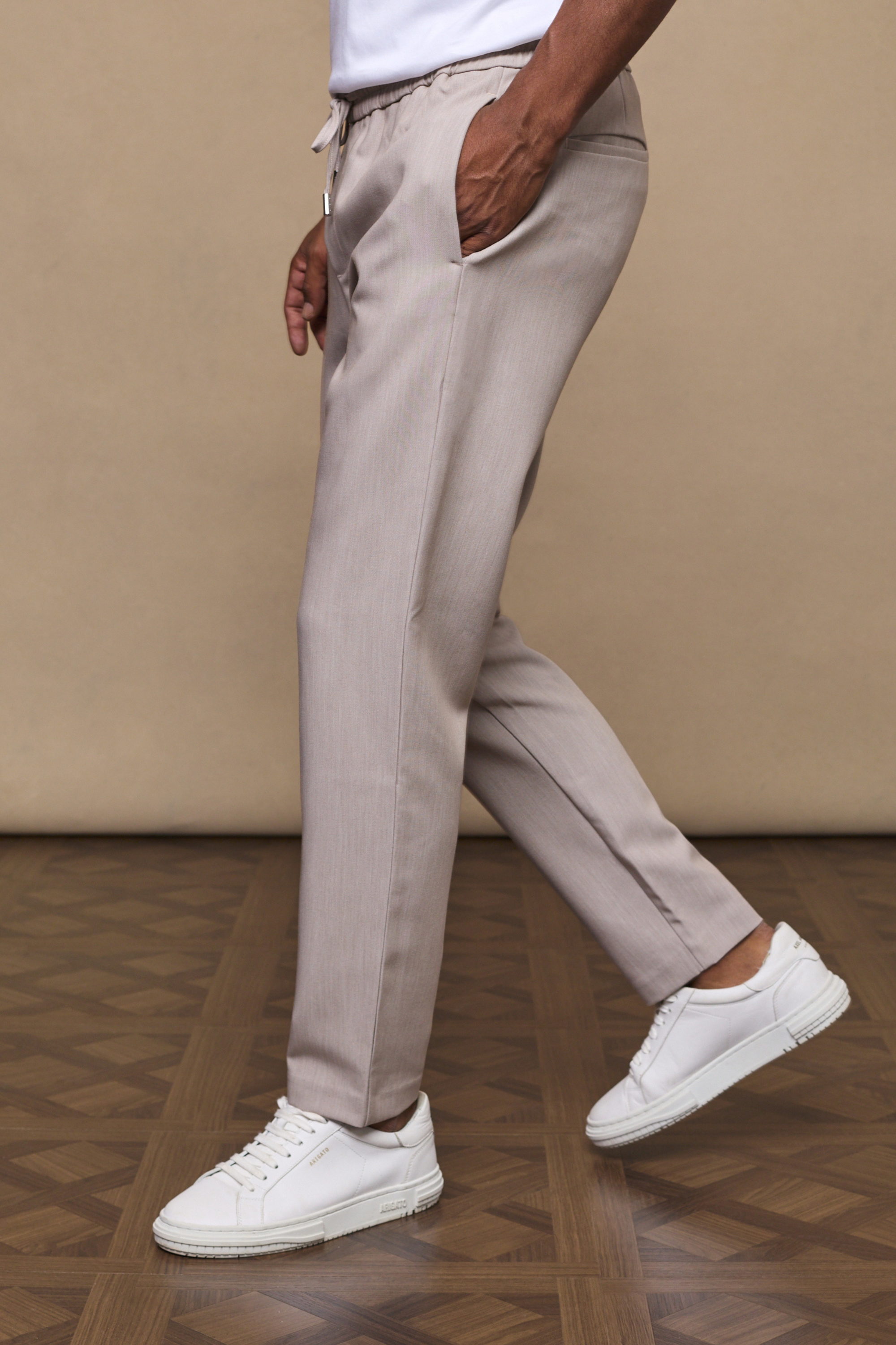 Emilio Casual Tapered Pants - Oatmeal Marl