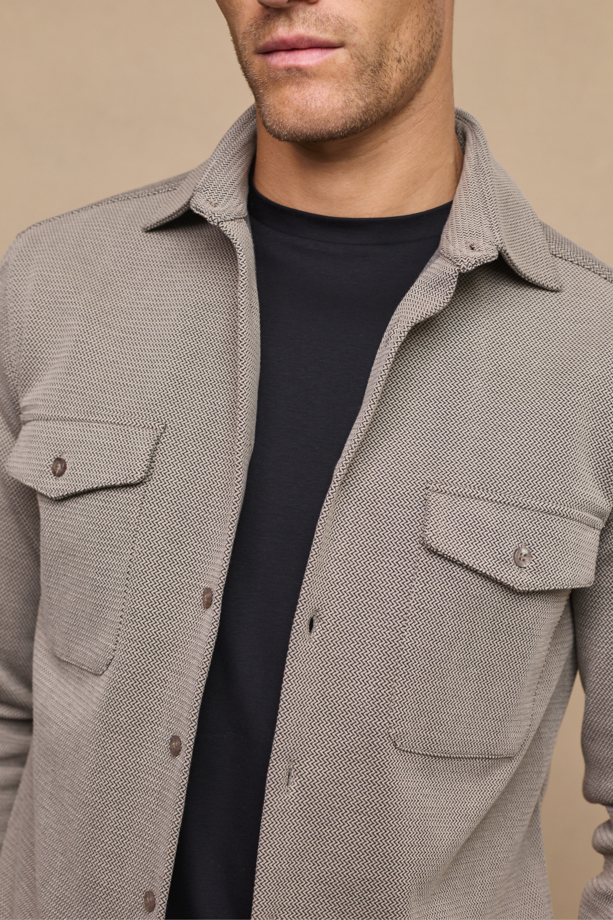 Men's Beige Overshirt