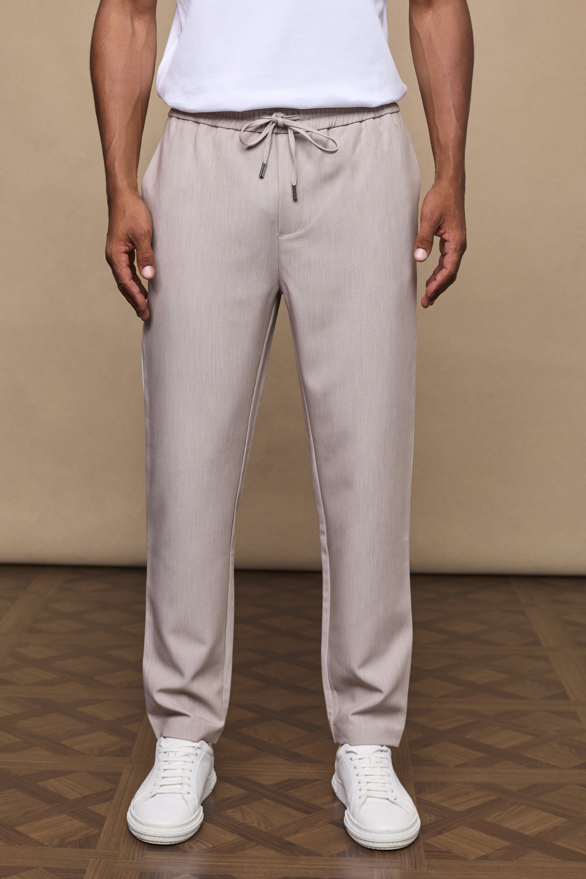 Emilio Casual Tapered Pants - Oatmeal Marl