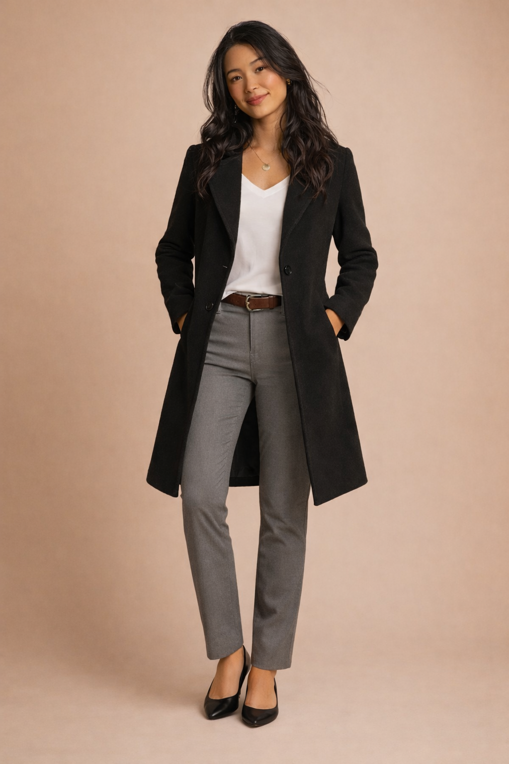 Louise Elegant Wool Blend Coat - Chic Outerwear