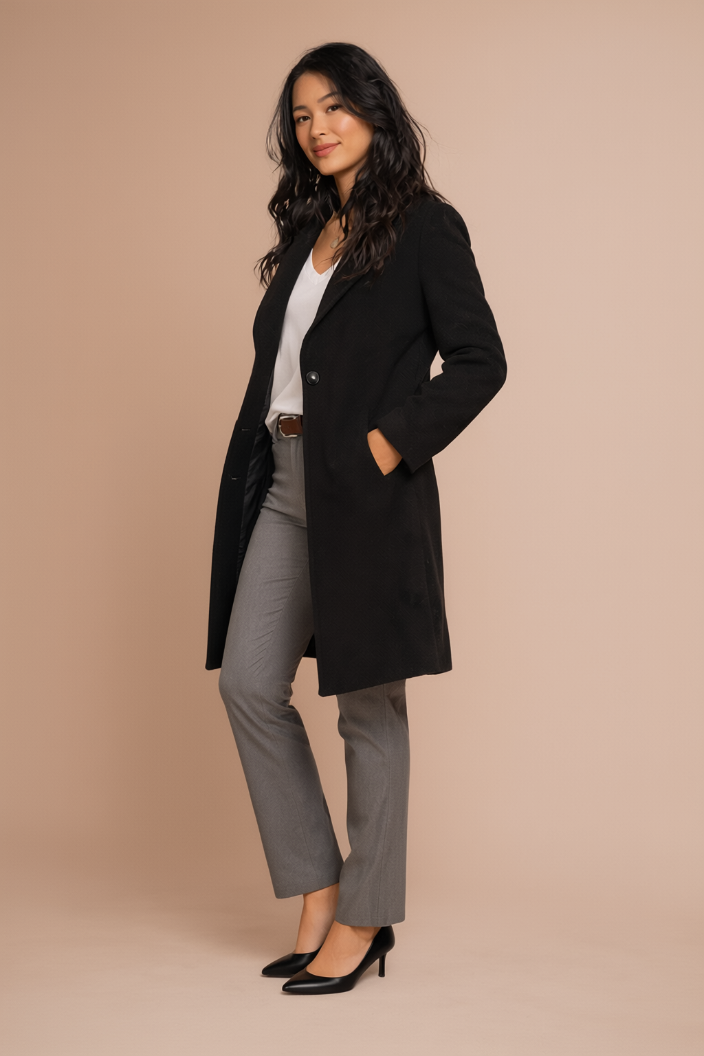 Louise Elegant Wool Blend Coat - Chic Outerwear