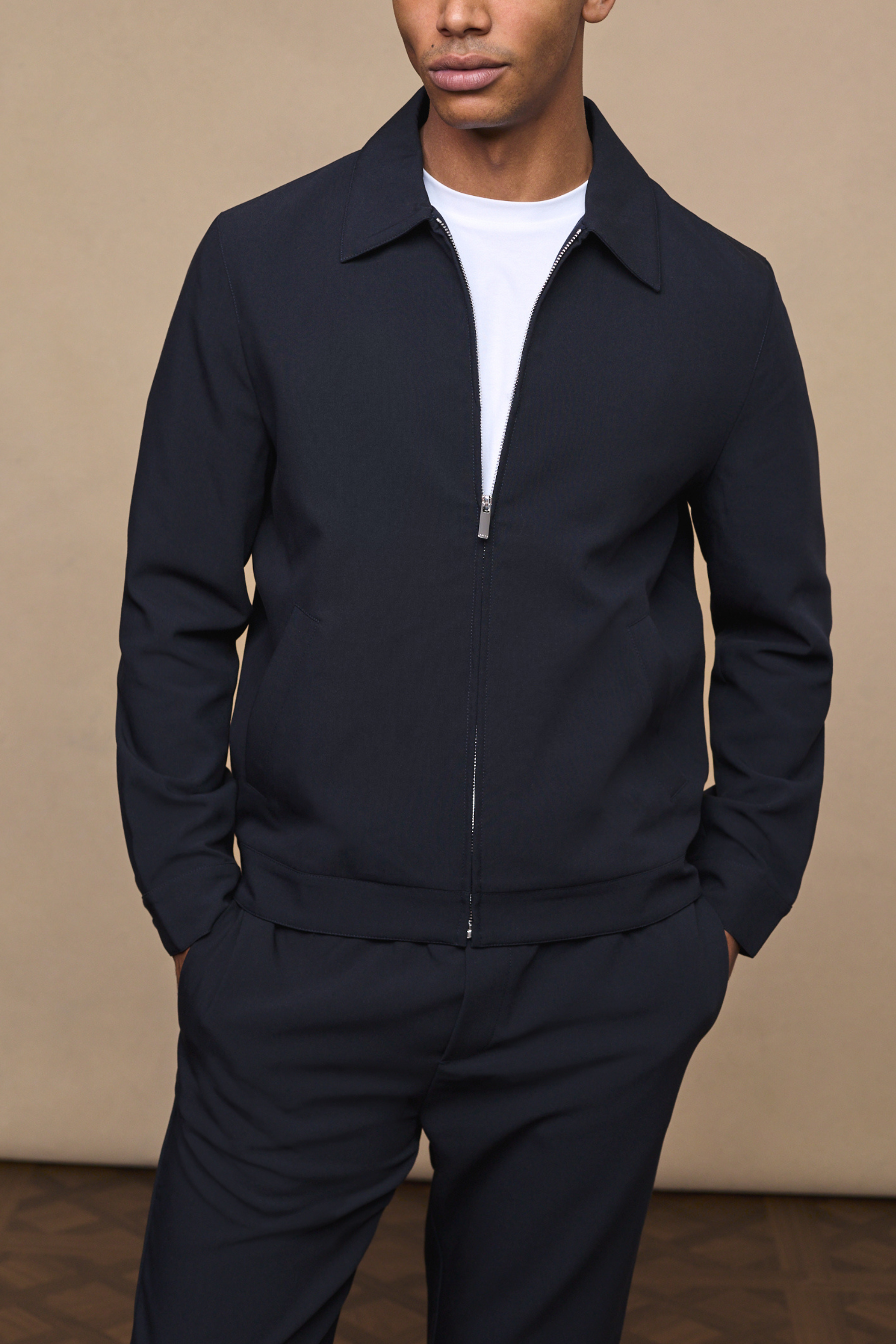 Emilio Dark Navy Zip-Up Jacket
