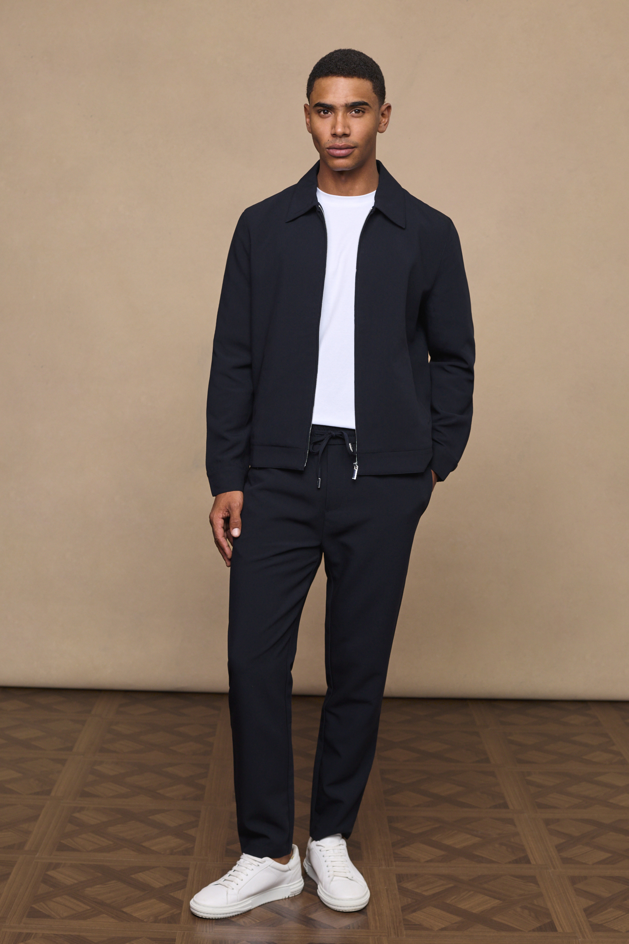 Emilio Dark Navy Zip-Up Jacket