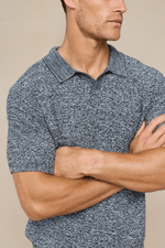 Grey Marl Cotton Knit Polo by Rapha 4