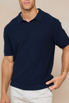 Navy Cotton Knit Polo by Rapha