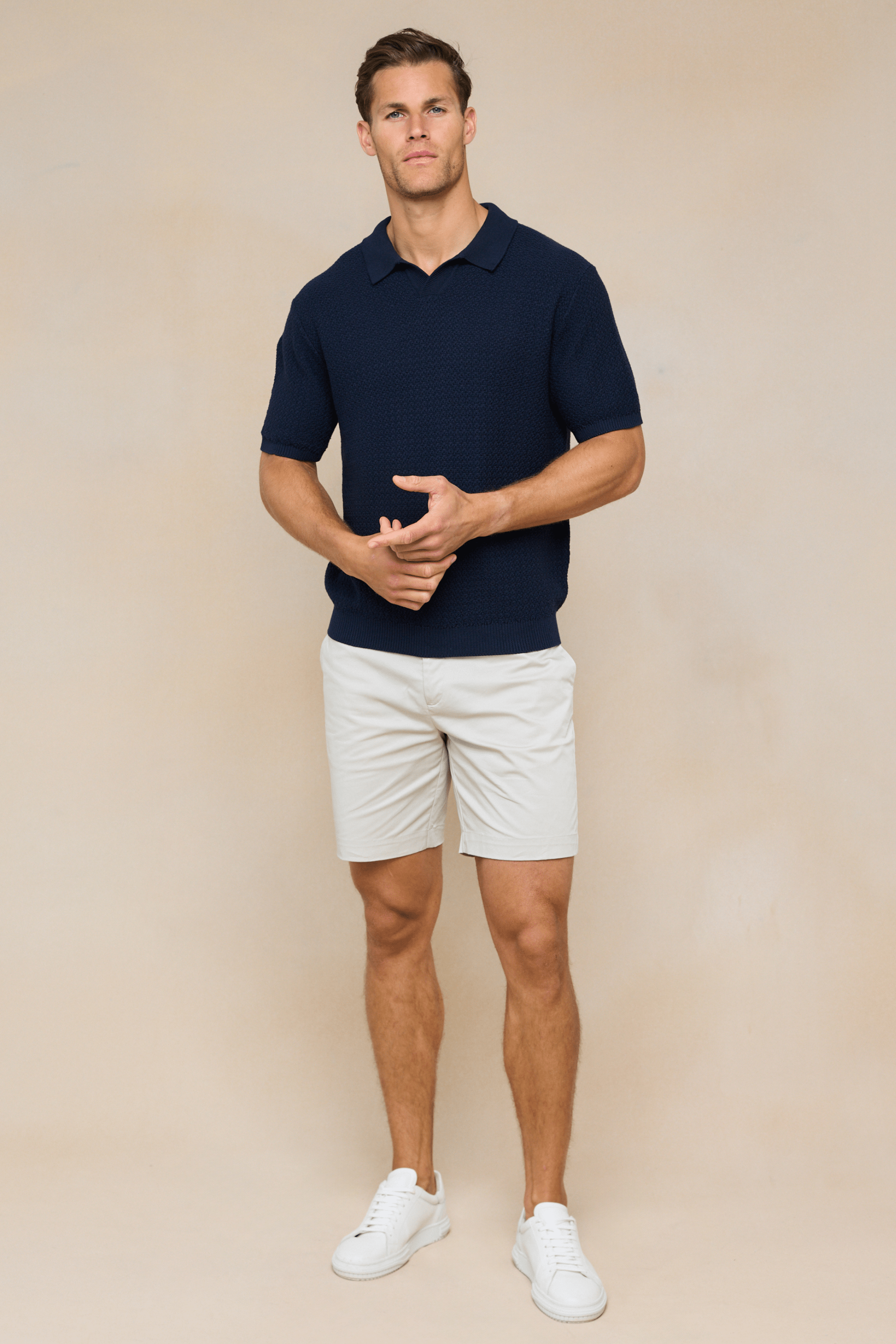 Navy Cotton Knit Polo by Rapha