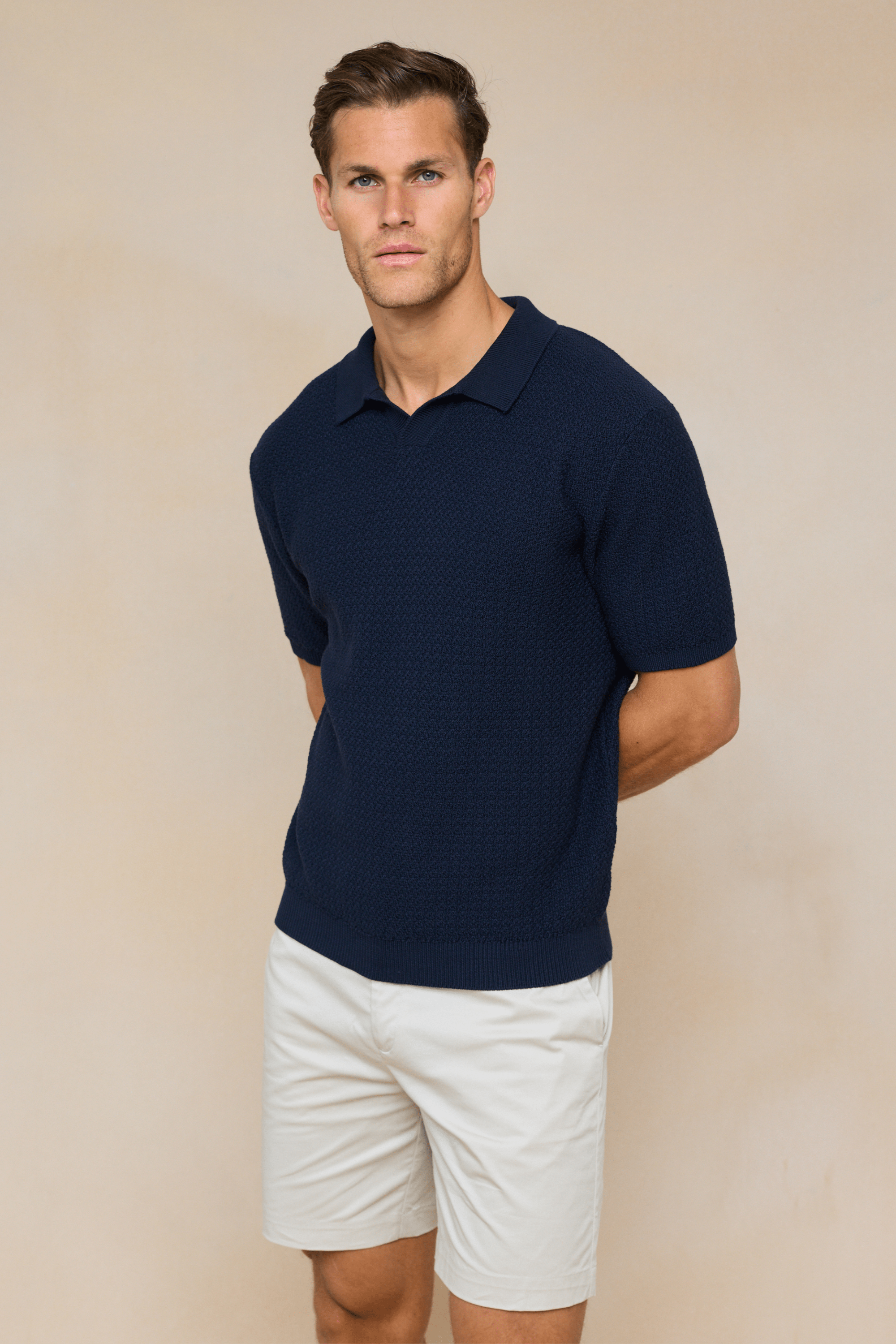 Navy Cotton Knit Polo by Rapha