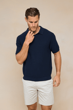 Navy Cotton Knit Polo by Rapha 6