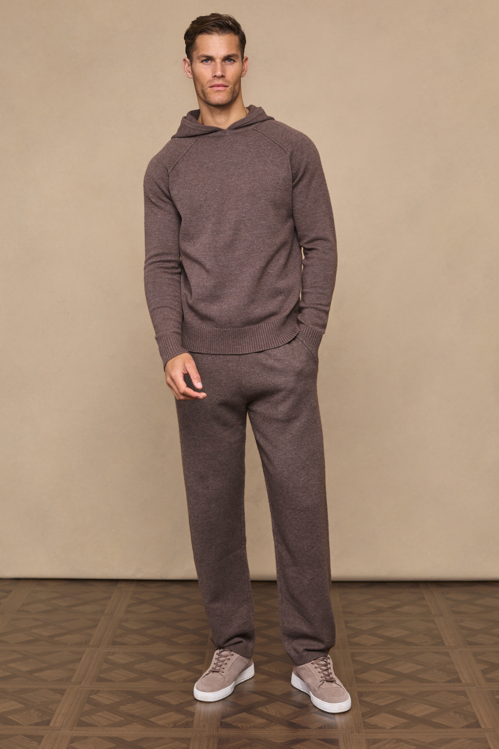 Brown Marl Rowan Knit Hoodie
