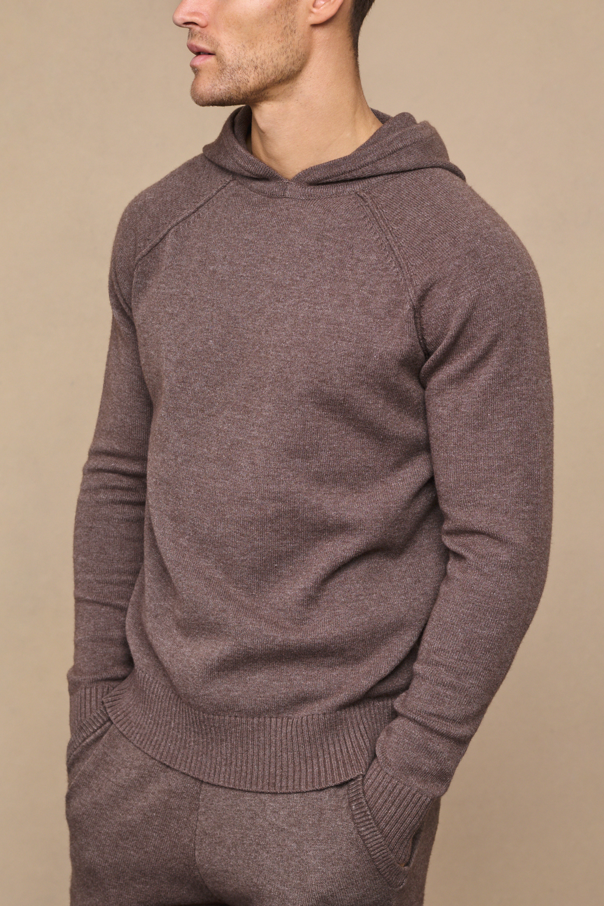 Brown Marl Rowan Knit Hoodie
