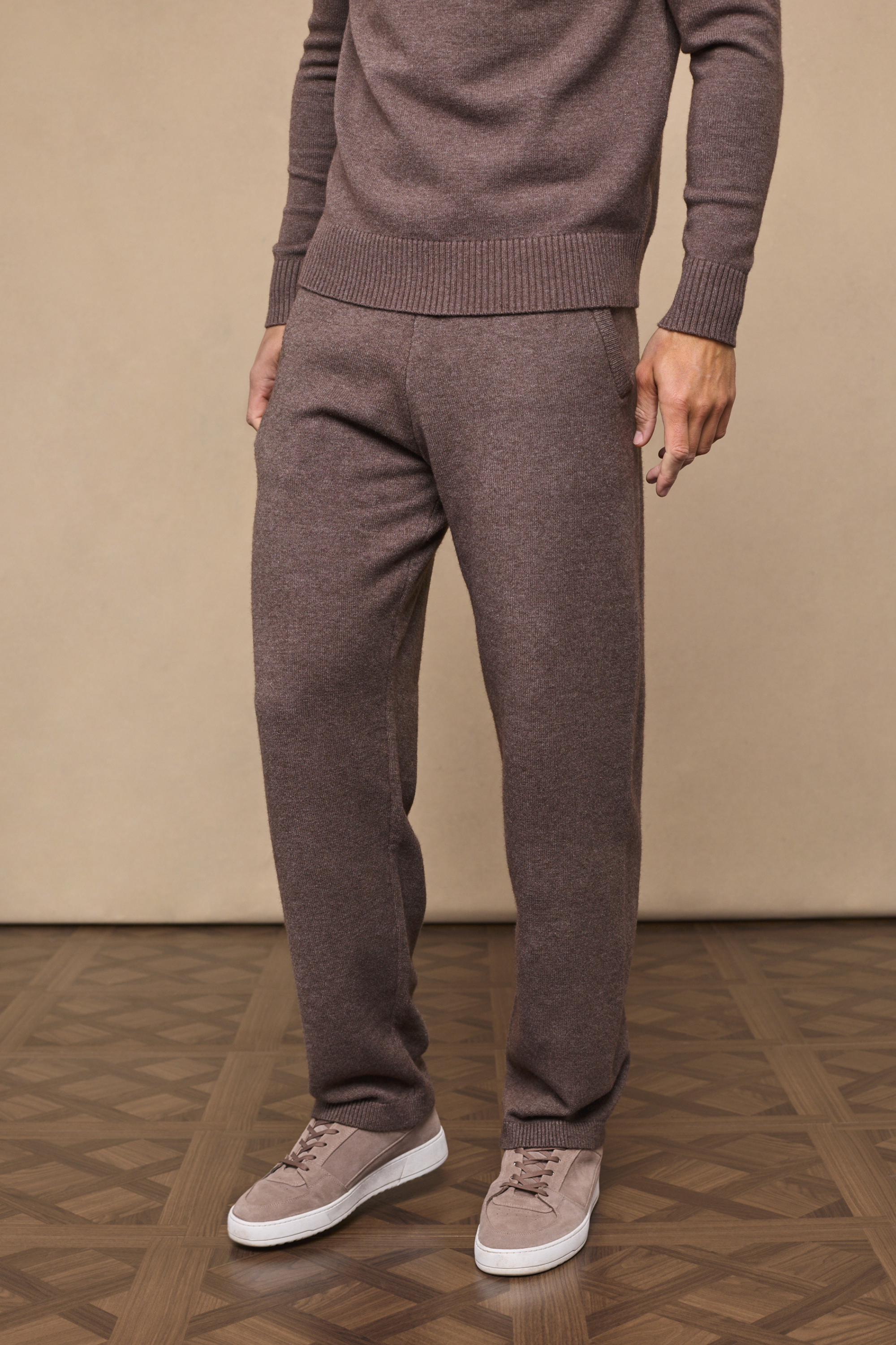 Brown Marl Rowan Knit Trousers
