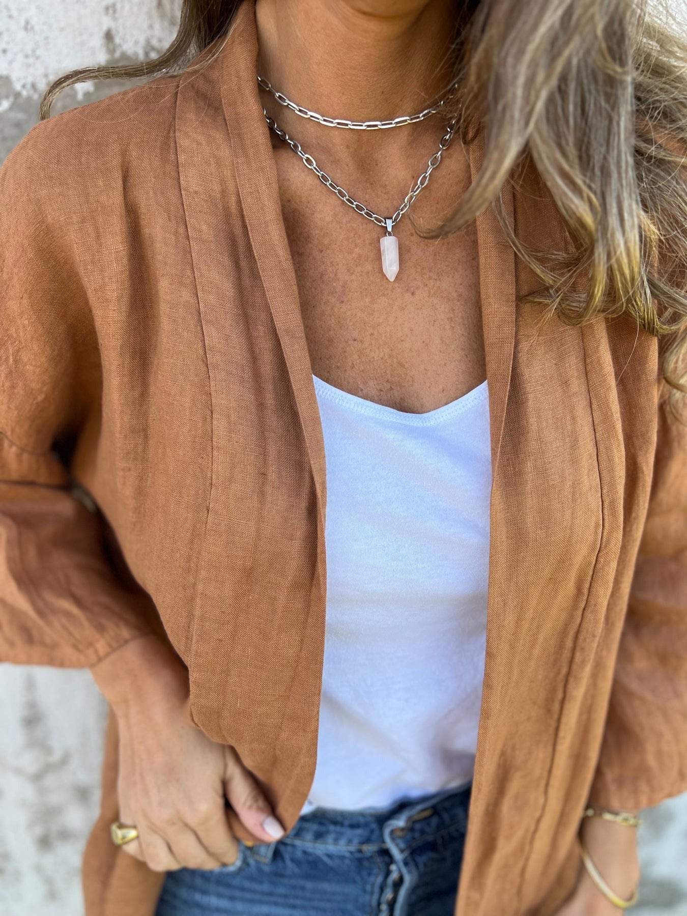 Ruffled Linen Vest