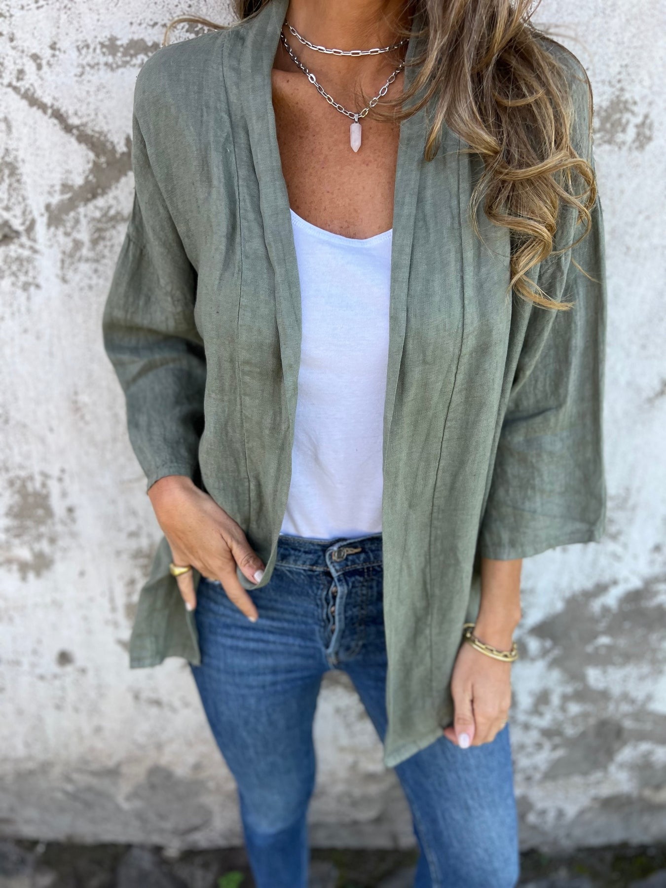 Ruffled Linen Vest