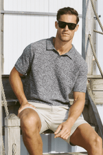 Grey Marl Cotton Knit Polo by Rapha 2