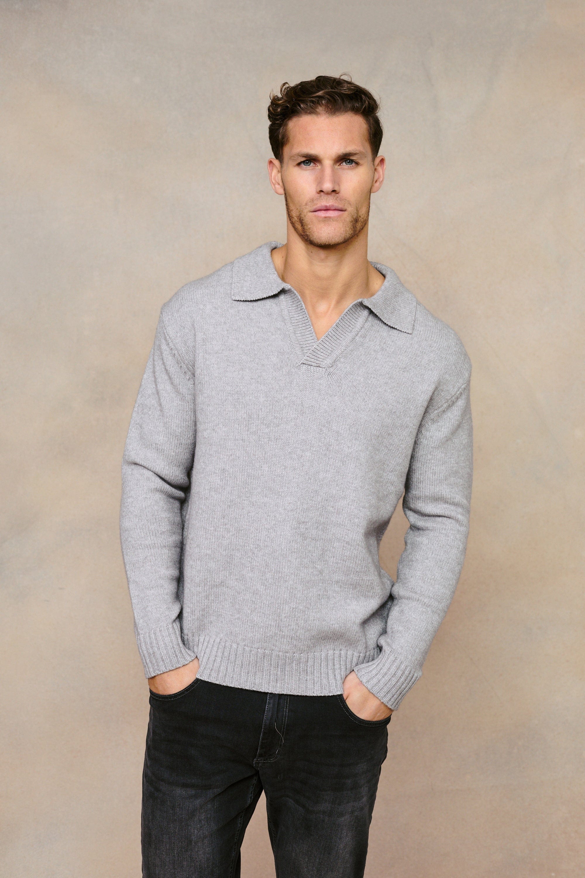 Dylan Chunky Knit Sweater - Grey Marl