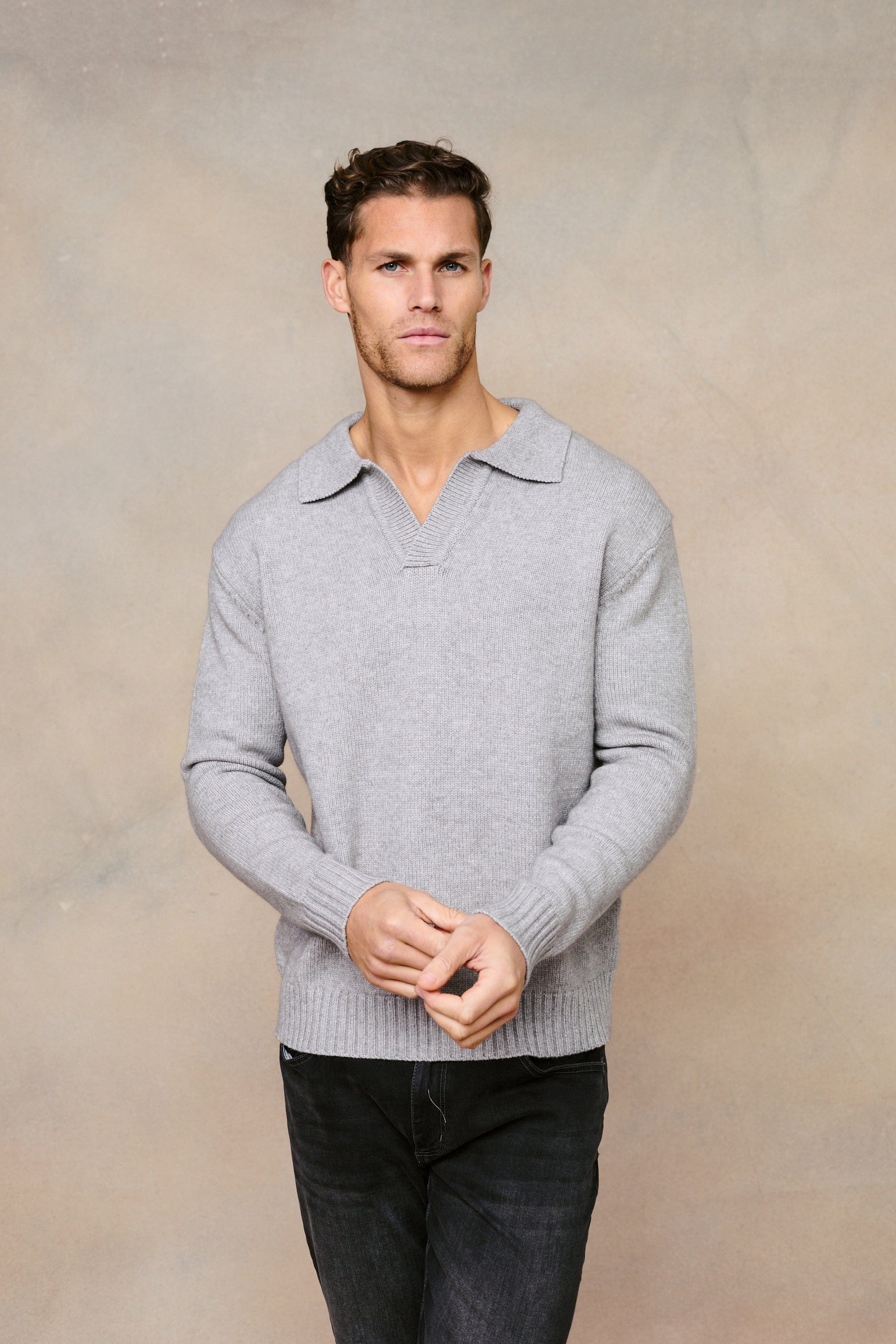Dylan Chunky Knit Sweater - Grey Marl
