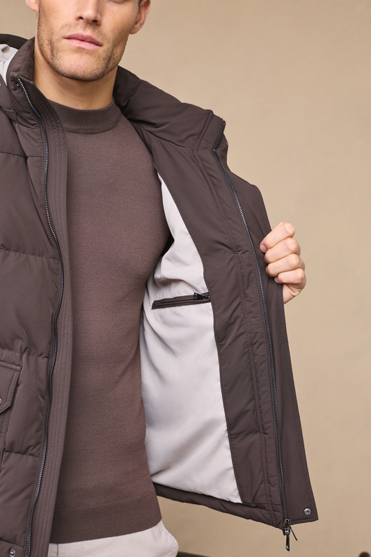 Everetto Brown Down-Filled Puffer Jacket