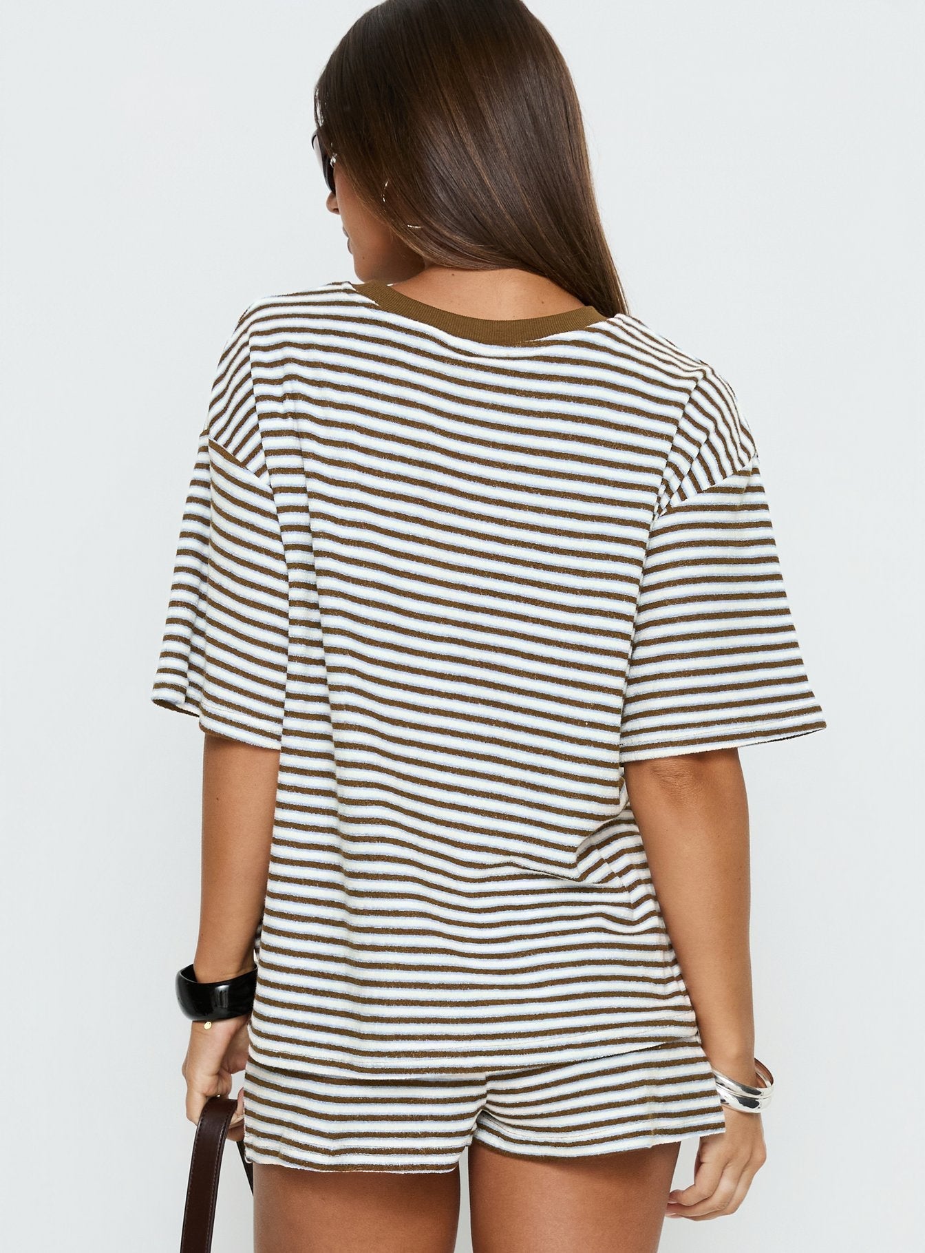 Terry Towelling Oversized Tee — Multi Stripe