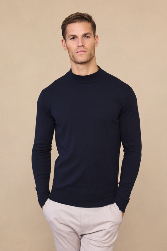 Navy Noah Lightweight Crew Neck Sweater