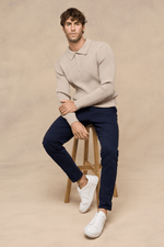 Men's Beige Knit Polo 2