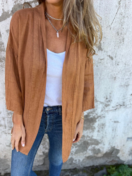 Ruffled Linen Vest
