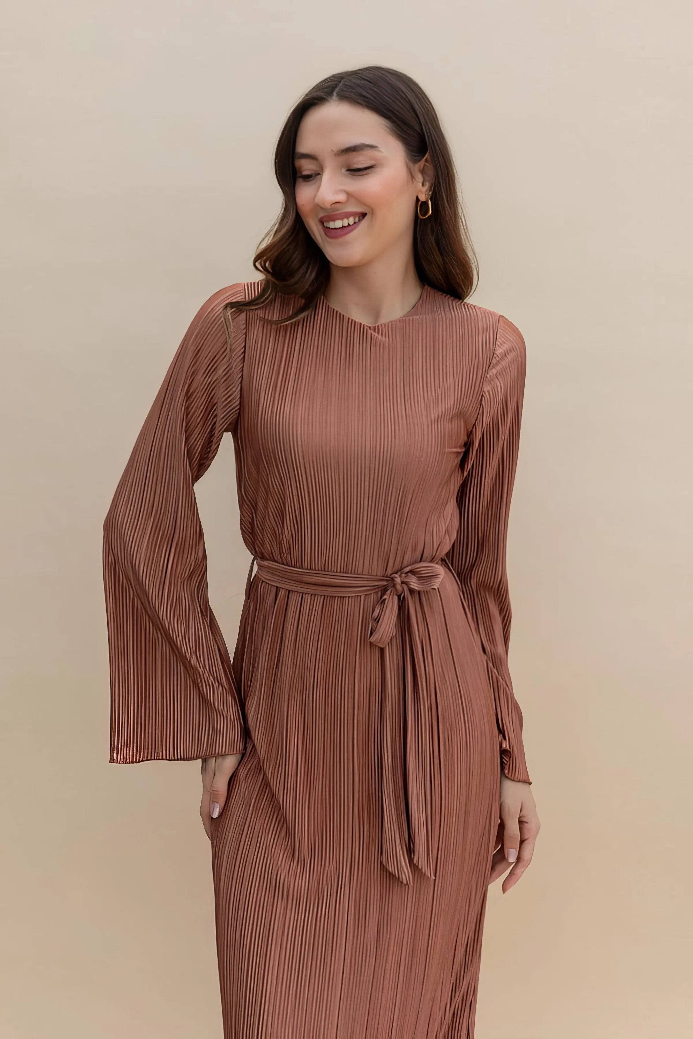 Women's Pleated Midi Dress
