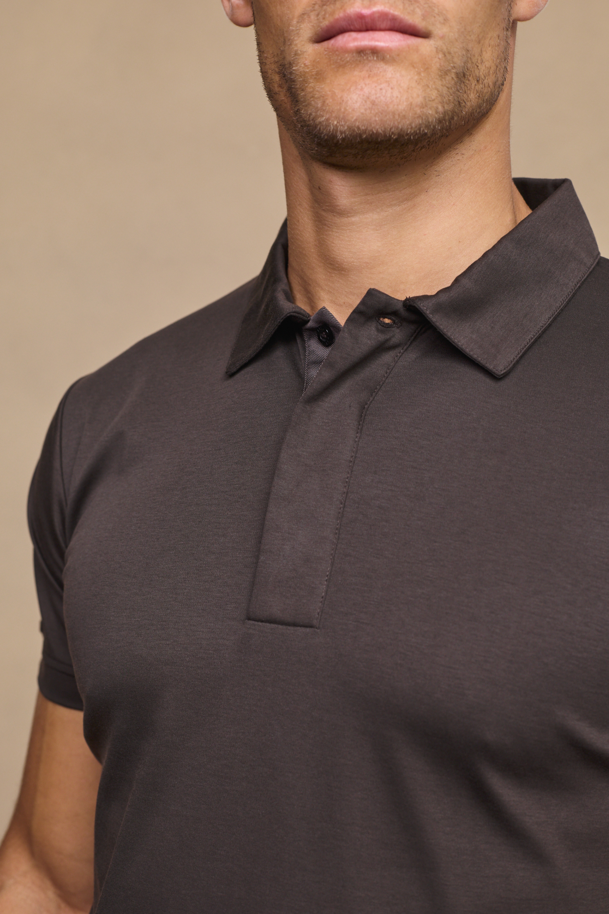 Santi Brown Mercerized Polo Shirt