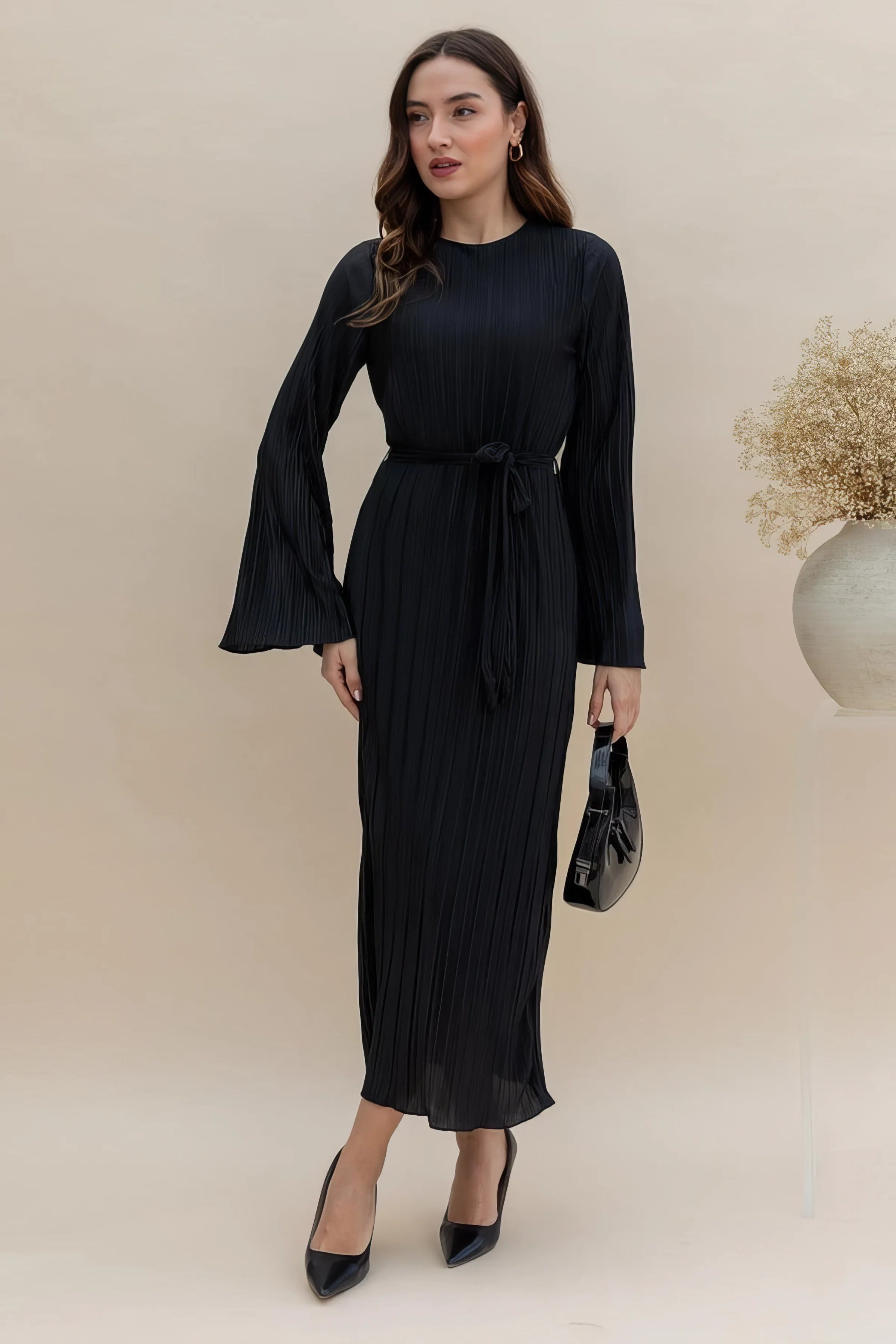 Women's Pleated Midi Dress