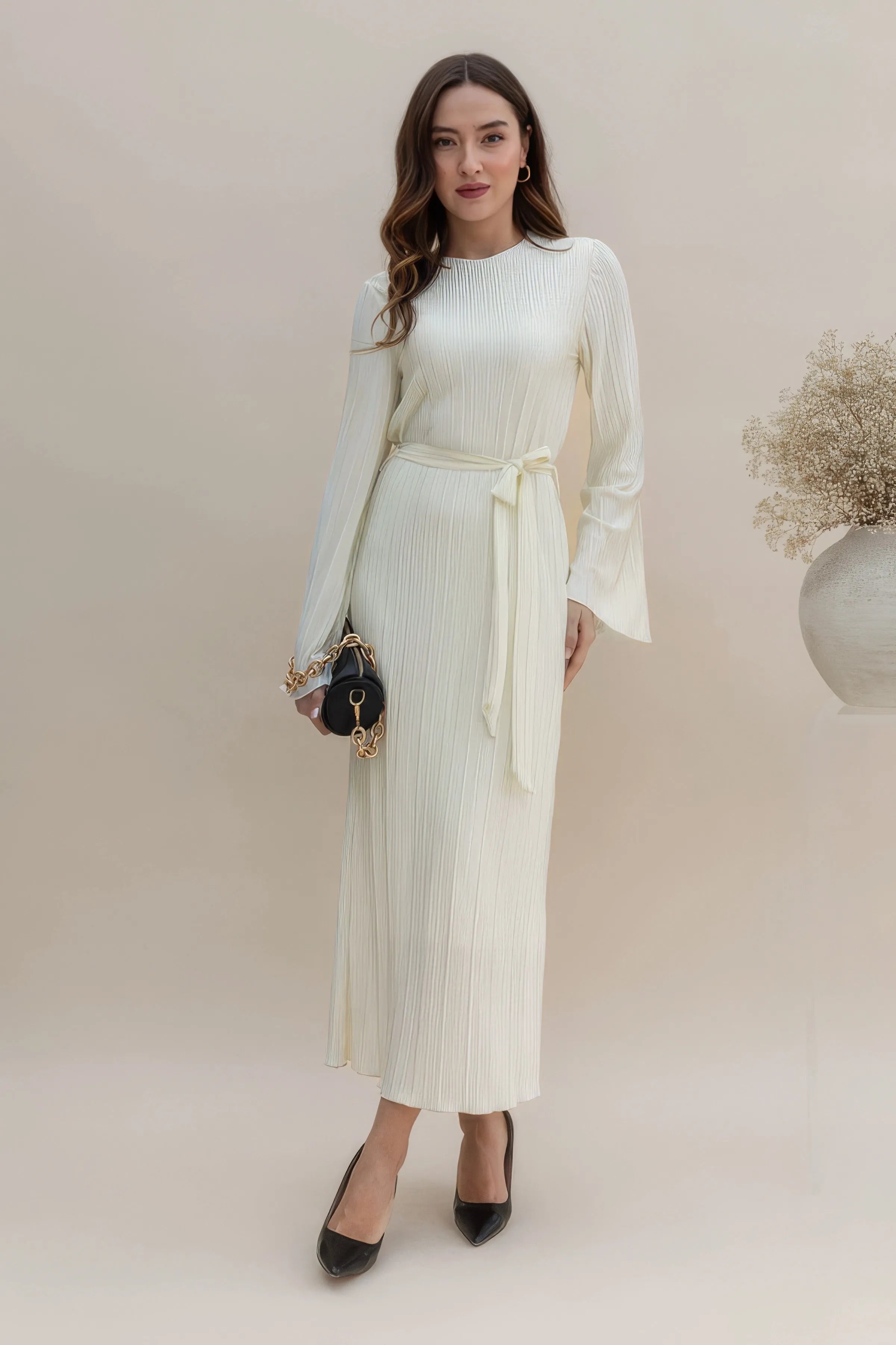 Women's Pleated Midi Dress