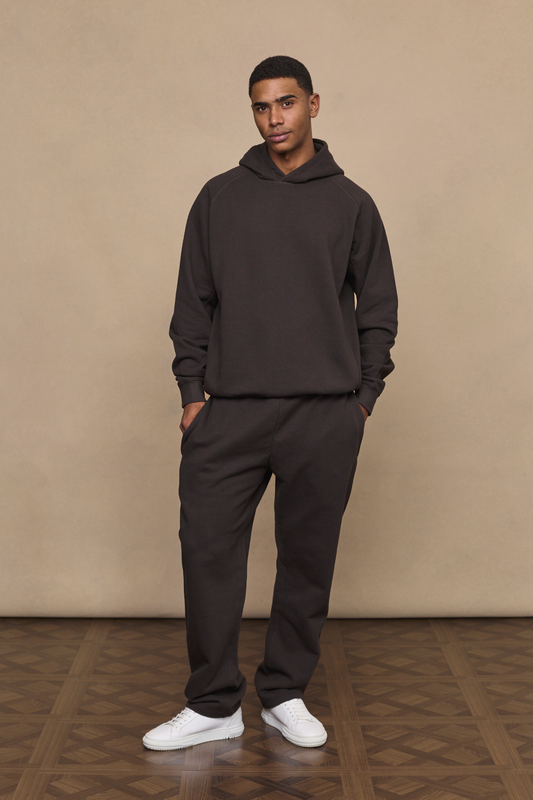 Dark Brown Axel Relaxed Panel Hoodie
