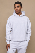 Stone Marl Axel Relaxed Panel Hoodie 6
