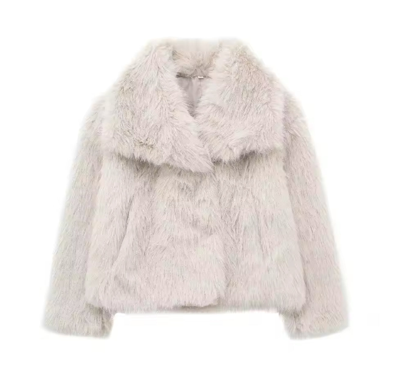 Faux Fur Jacket - Beige Teddy Coat Women