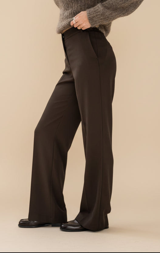 Wide Leg Trousers - Cocoa
