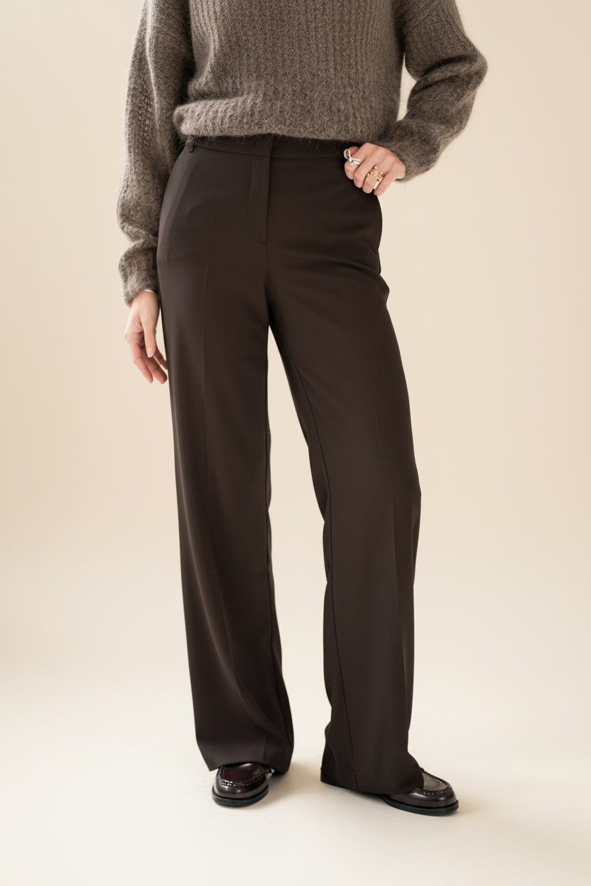 Wide Leg Trousers - Cocoa