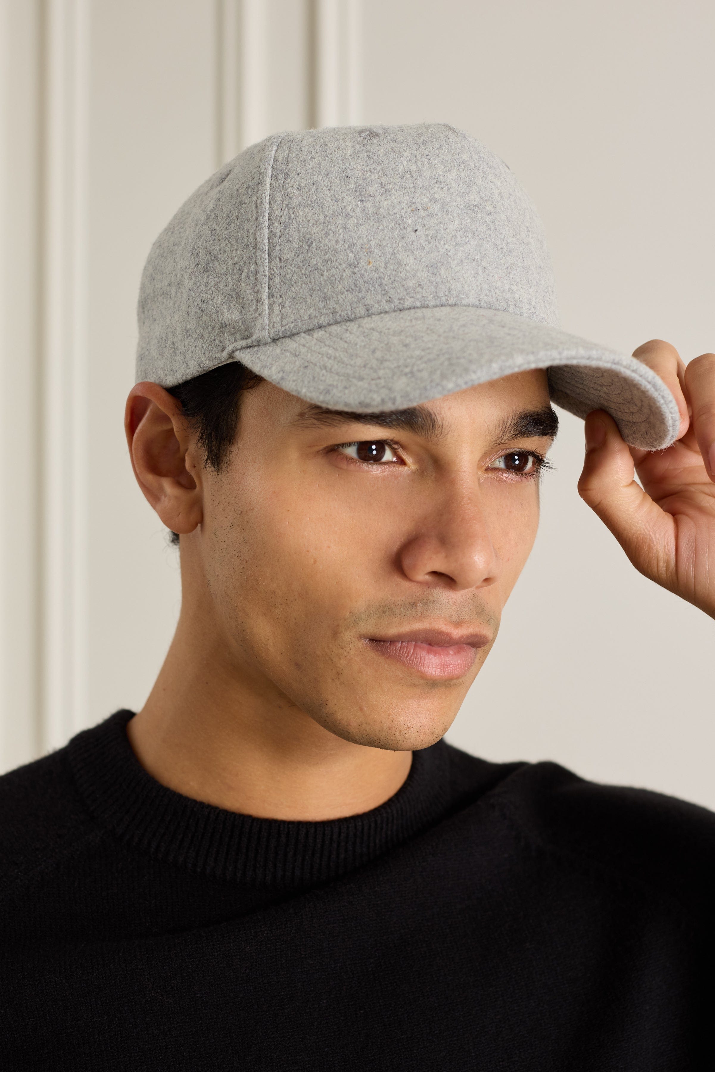 Premium Wool Blend Cap - Grey Marl